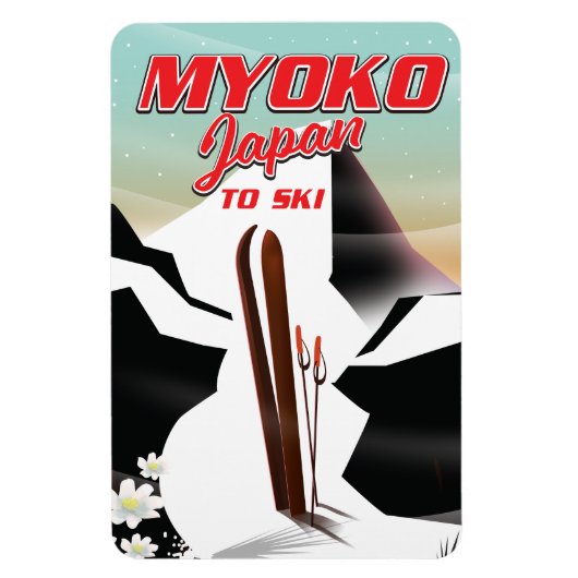 myoko japan ski poster magneet (Verticaal)