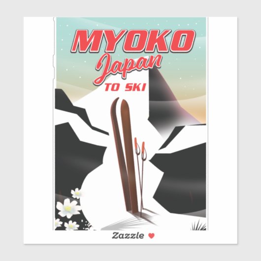 myoko japan ski poster sticker (Vel)