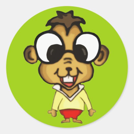 Myope Chipmunk-Stickers Ronde Sticker (Voorkant)