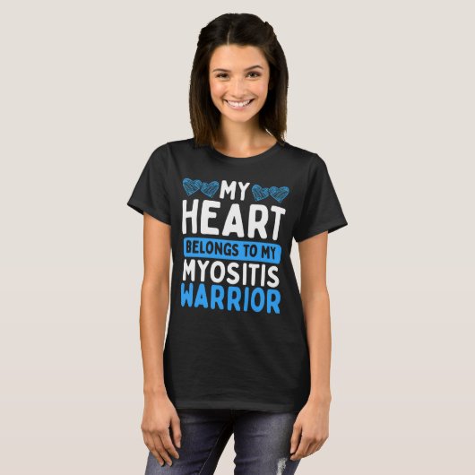 Myositis Awareness Blue Myositis Myositis Warrior T-shirt (Voorkant volledig)