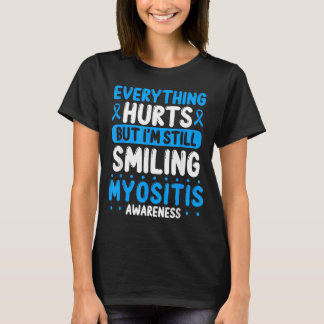 Myositis bewustzijn blauwe lint overlevende krijge t-shirt