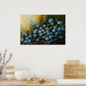 Myosotis Flowers Oil Painting Poster (Keuken)