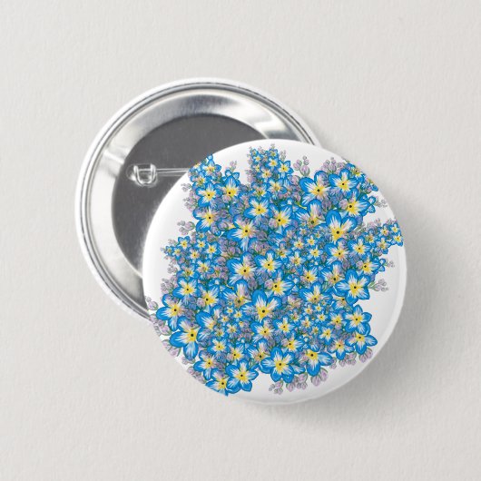 MYOSOTIS vergeet-me-nots kunst Ronde Button 5,7 Cm (Voorkant /achterkant)