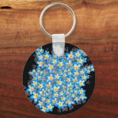 MYOSOTIS vergeet-mij-nietjes kunst Sleutelhanger (Voorkant)