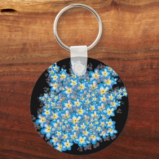 MYOSOTIS vergeet-mij-nietjes kunst Sleutelhanger (Voorkant)