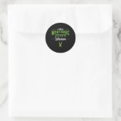 Myotone dystrofie Warrior DM Awareness Ribbon Ronde Sticker (Tas)