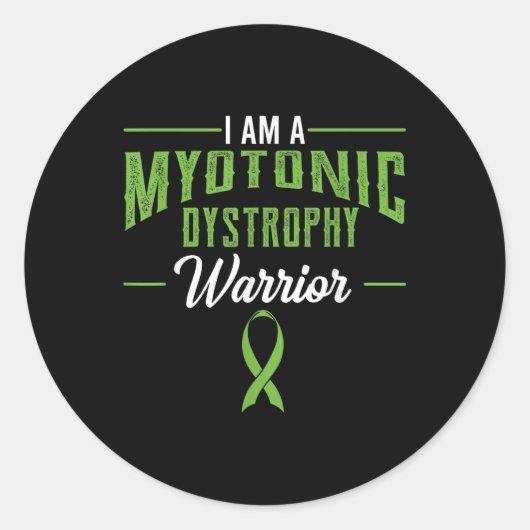Myotone dystrofie Warrior DM Awareness Ribbon Ronde Sticker (Voorkant)
