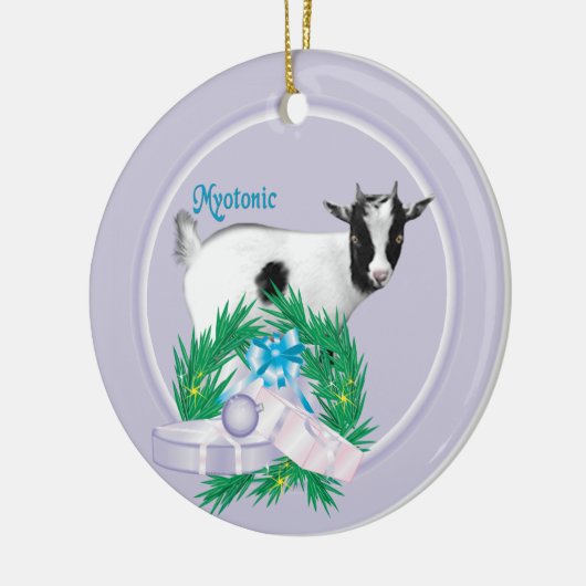 Myotonic Goat Wreath Holiday Ornament (Links)