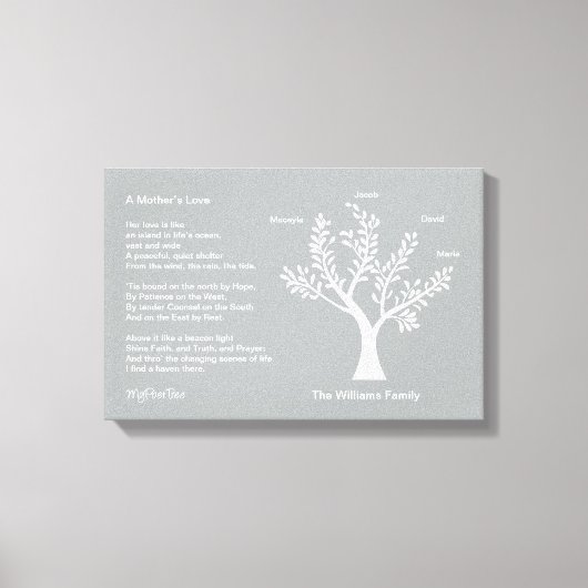 MyPoetTree, stamboom met gedicht voor mama Canvas Afdruk (Voorkant)