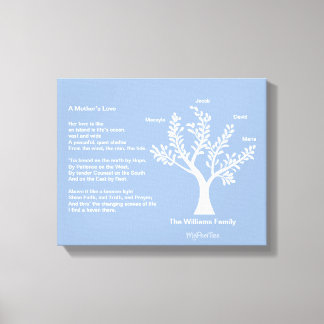 MyPoetTree, stamboom met gedicht voor mama Canvas Afdruk