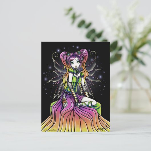 Myra Celestial Rainbow Fairy Art Briefkaart (Staand voorkant)