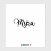 Myra Naam - Handgeschreven kalligrafie Sticker (Vel)