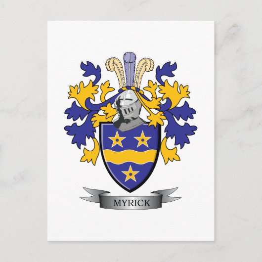 Myrick Family Crest Coat of Arms Briefkaart (Voorkant)