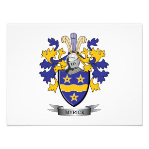 Myrick Family Crest Coat of Arms Foto Afdruk