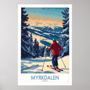 Myrkdalen Ski Poster Een Perfect Cadeau voor Ski L