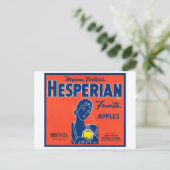 Myron Foster's Hesperian Fruits Apple Crate Labels Briefkaart (Staand voorkant)