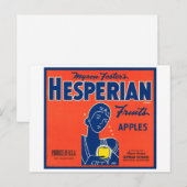 Myron Foster's Hesperian Fruits Apple Crate Labels Briefkaart (Voorkant / Achterkant)