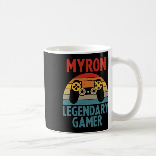 Myron Gift Name Personalized Funny Gaming Geek Bir Koffiemok (Rechts)