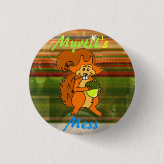 Myrtil's Mess Squirrel Logo Ronde Button 3,2 Cm