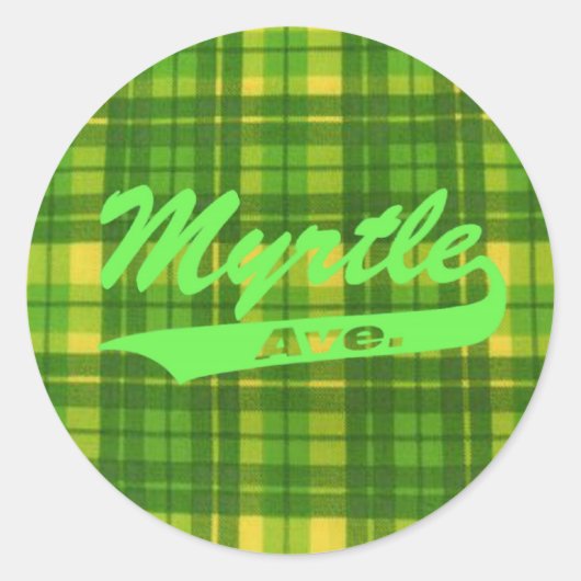 MYRTLE AVE PLAID STICKER (Voorkant)