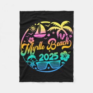Myrtle Beach 2025 Familie Vakantie Strand Matching Fleece Deken