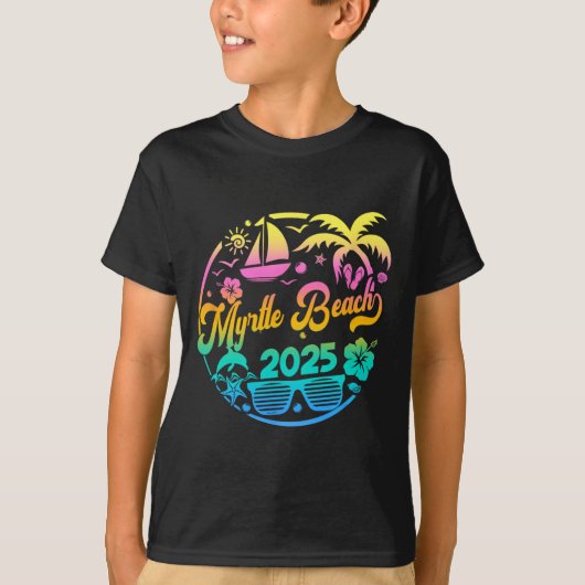 Myrtle Beach 2025 Familie Vakantie Strand Matching T-shirt (Voorkant)