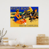 Myrtle Beach  Beach Scene Poster (Keuken)