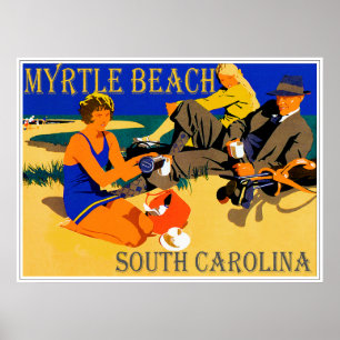 Myrtle Beach  Beach Scene Poster