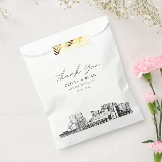 Myrtle Beach Bruiloft Gepersonaliseerde Favor Tas Bedankzakje (Gezegeld)