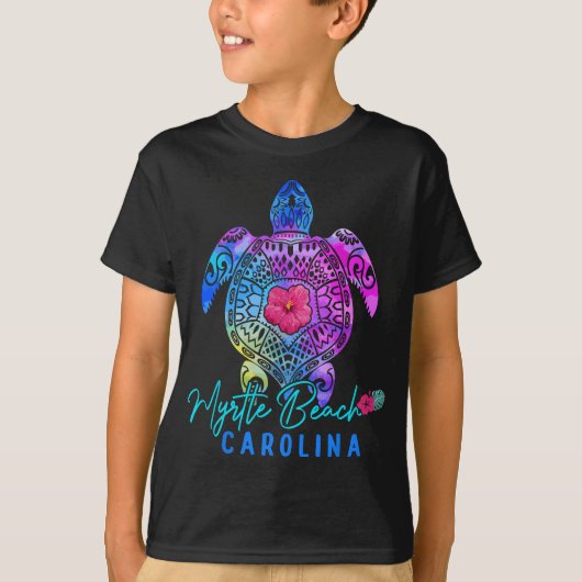 Myrtle Beach Carolina Tie Dye Zee Turtle Vacation T-shirt (Voorkant)