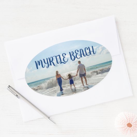Myrtle Beach Change to Any Beach Souvenir Ovale Sticker (Envelop)