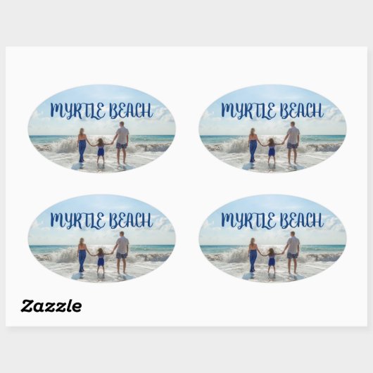 Myrtle Beach Change to Any Beach Souvenir Ovale Sticker (Vel)