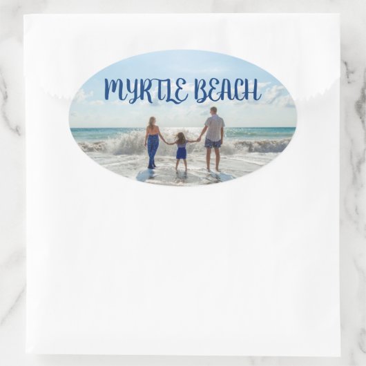 Myrtle Beach Change to Any Beach Souvenir Ovale Sticker (Tas)