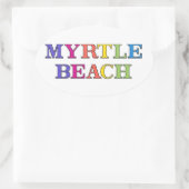 Myrtle Beach Colors Ovale Sticker (Tas)