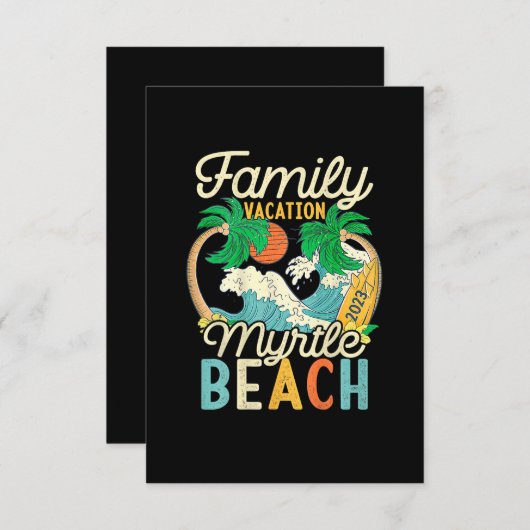 Myrtle Beach Family Vacation 2023 Matching Retro C Kaart (Voorkant / Achterkant)