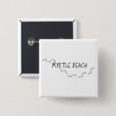 Myrtle Beach Footprint Vierkante Button 5,1 Cm (Voorkant /achterkant)