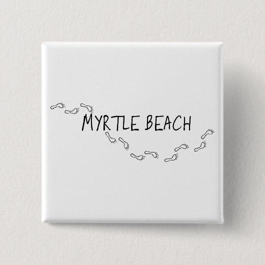 Myrtle Beach Footprint Vierkante Button 5,1 Cm (Voorkant)