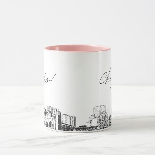 Myrtle Beach gepersonaliseerde bruiloft koffie Mok (Midden)