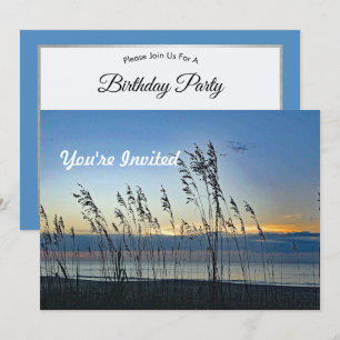 Myrtle Beach Grass Sunrise Foto Birthday Kaart