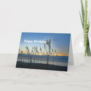 Myrtle Beach Grass Sunrise Foto Verjaardag Kaart