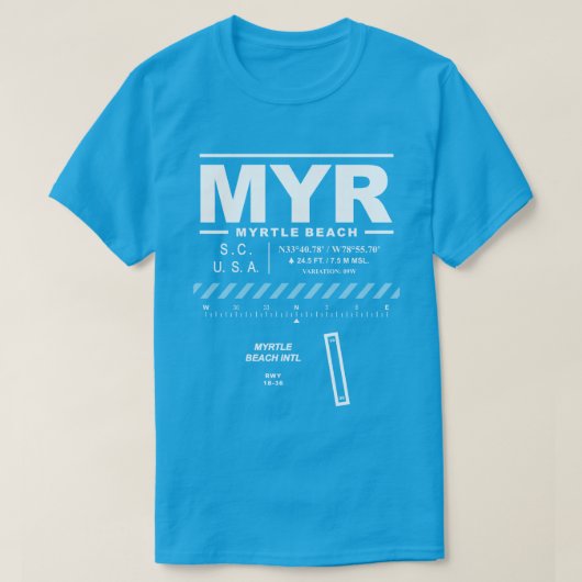 Myrtle Beach International Airport MYR T-Shirt (Design voorkant)