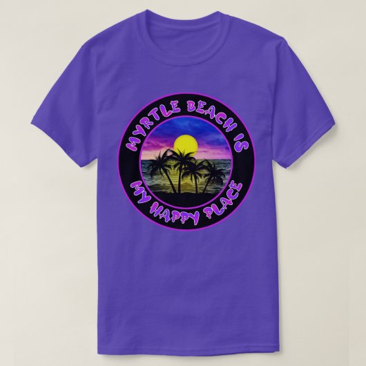 MYRTLE BEACH IS MIJN GELUKKIGE PLEK Zonsondergang  T-shirt (Design voorkant)