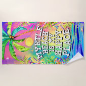 Myrtle Beach is mijn Happy Place Beach Towel. Strandlaken (Voorkant)