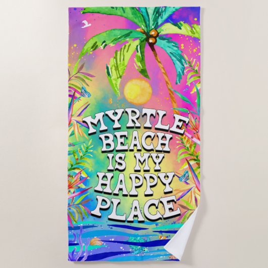 Myrtle Beach is mijn Happy Place Beach Towel. Strandlaken (Voorkant)