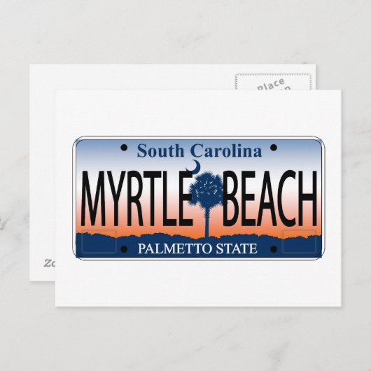 Myrtle Beach License Bord Briefkaart (Voorkant / Achterkant)