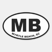 Myrtle Beach MB Ovale Sticker (Voorkant)