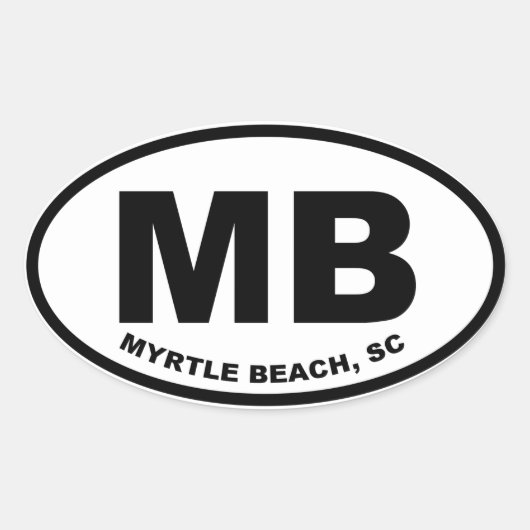 Myrtle Beach MB Ovale Sticker (Voorkant)