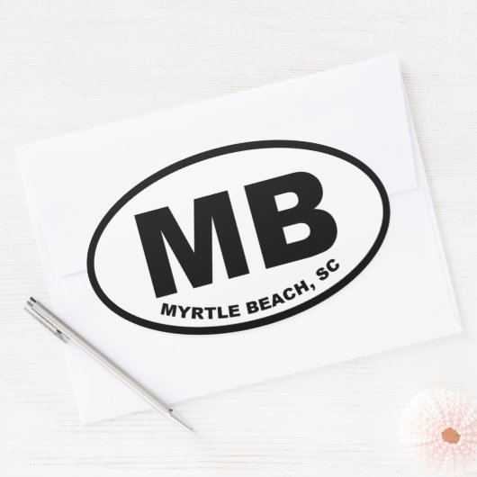 Myrtle Beach MB Ovale Sticker (Envelop)