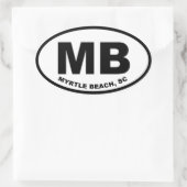 Myrtle Beach MB Ovale Sticker (Tas)