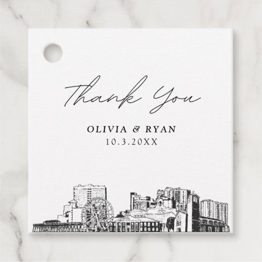 Myrtle Beach oriëntatiepunten Bruiloft Favor Label (Voorkant)